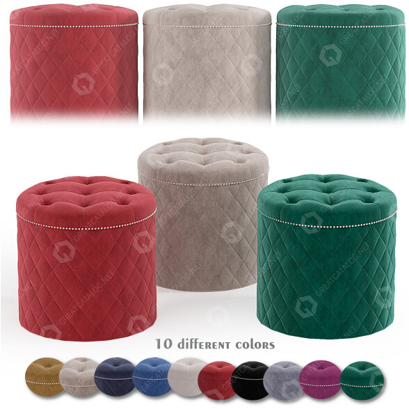 Пуф Lemele Round Velvet 3D модель