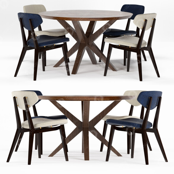 Table et chaises James Said Coleman modèle 3D