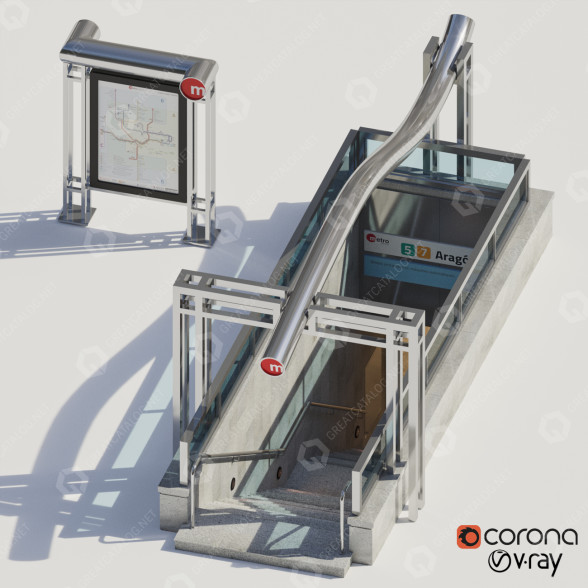 Вхід Станція метро 3D модель