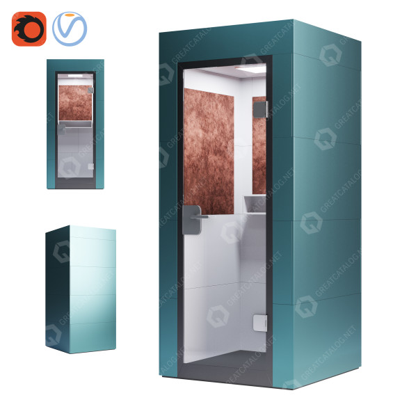 Акустична капсула Steelcase Mobile Unit 3D модель