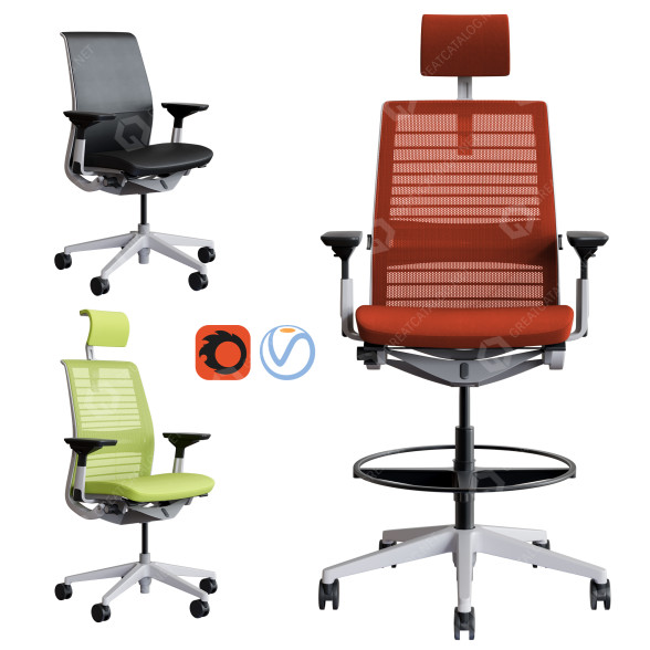 Stühle Steelcase Think 3D-Modell