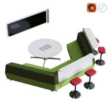 Меблевий гарнітур Steelcase Media Scape Theatre 3D модель