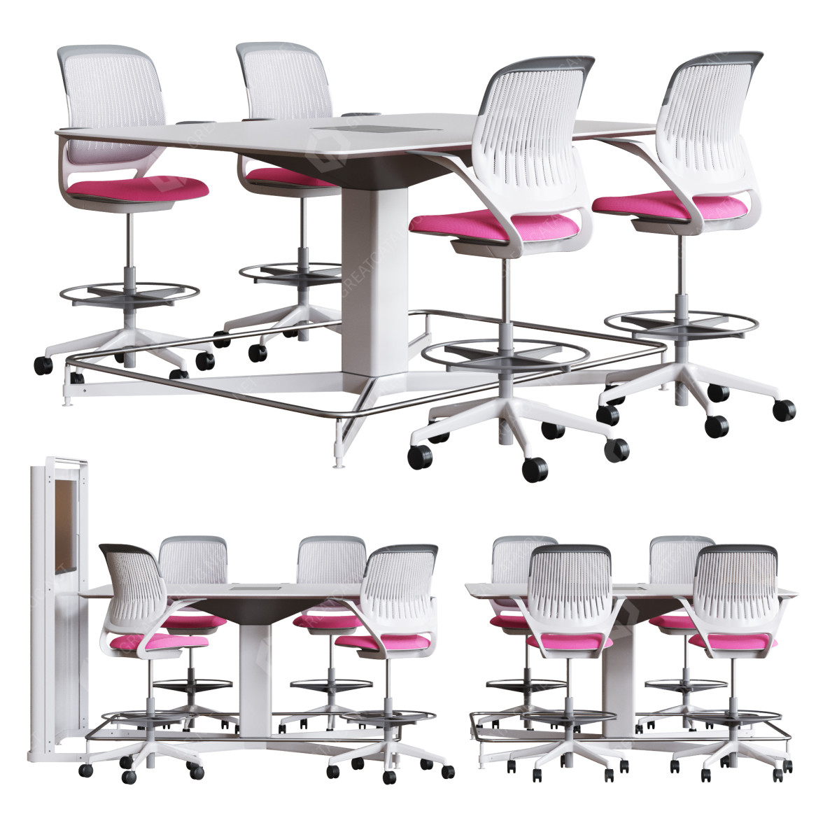 Furniture Set Steelcase Media Scape TeamStudio 3D model GreatCatalog 3597