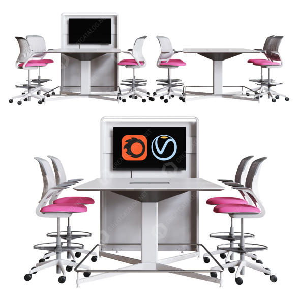 Möbel-Set Steelcase Media Scape TeamStudio 3D-Modell