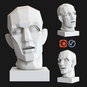 Rzeźba Gypsum Head 