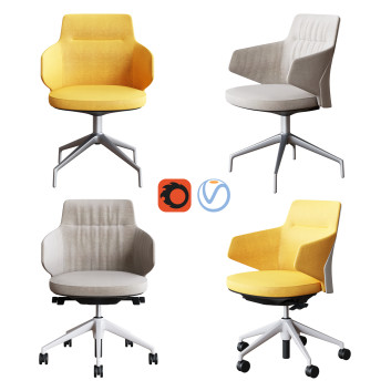 Krzesła  Coalesse Massaud Conference Seating Set 1 Model 3D