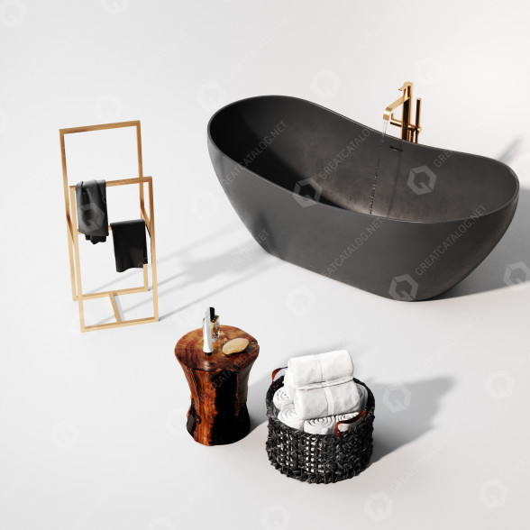 Bathtub With Decor 3D model