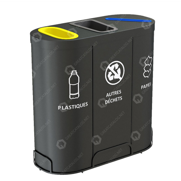 Відро для сміття Malmo Office Waste Recycling Bin with 3 Containers 3D модель