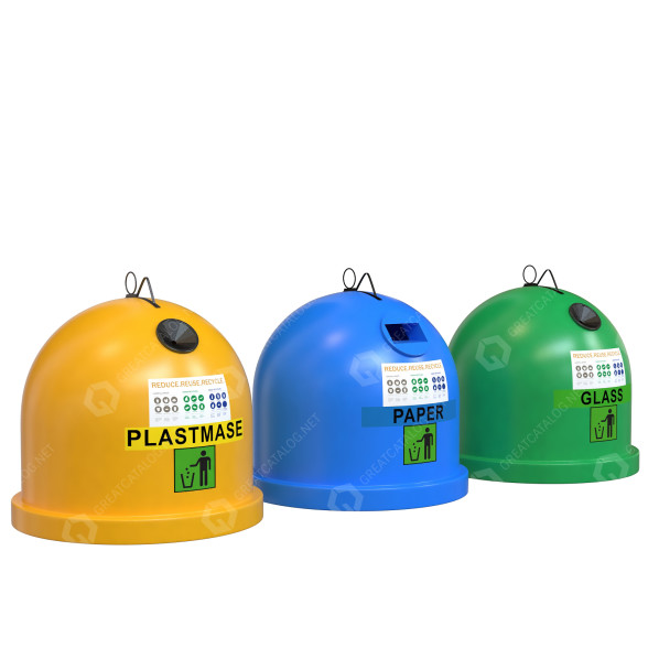Урни Garbage Sorting Containers Colored Plastic 3D модель