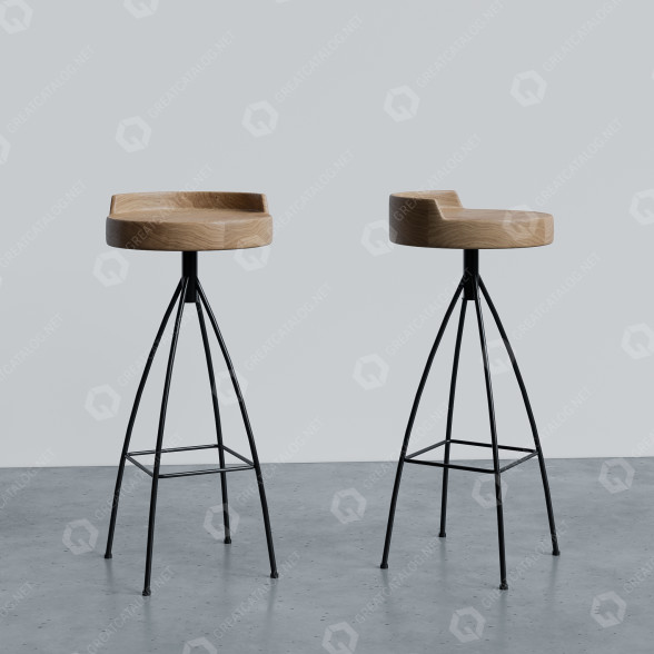 Hoker barowy Wood and Metal model 3D
