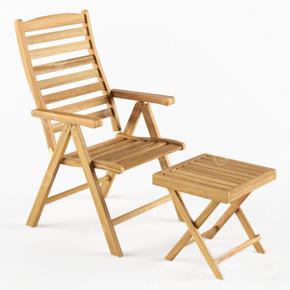 Fotel i pufa Garden4you Finlay model 3D