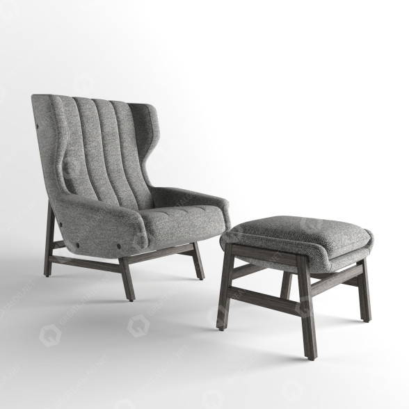 Крісло та пуф Tacchini Giulia 3D модель