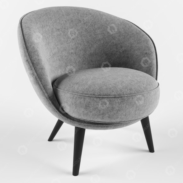 Кресло Oval Felt 3D модель