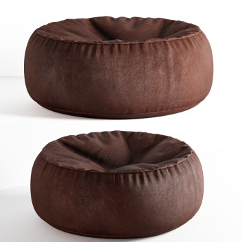 Ottoman Leather Pouffe