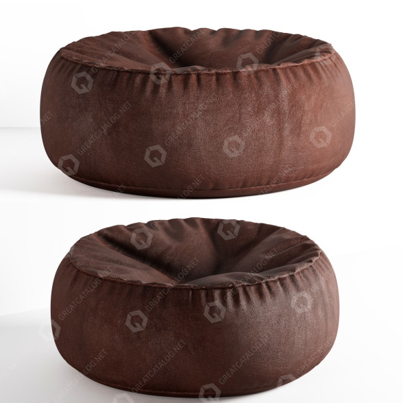 Osmanisch Leather Pouffe 3D-Modell