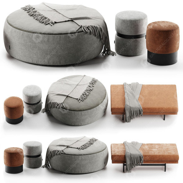 Пуфи Laskasas Set Pouf 3D модель