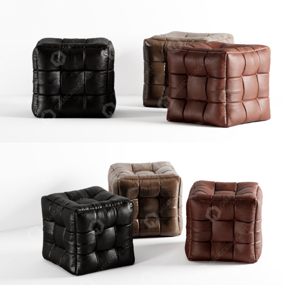 Osmanisch Leather Poufe 3D-Modell