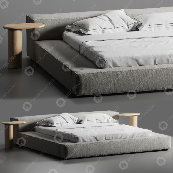 Lit et tables de chevet Living Divani Extrasoft modèle 3D