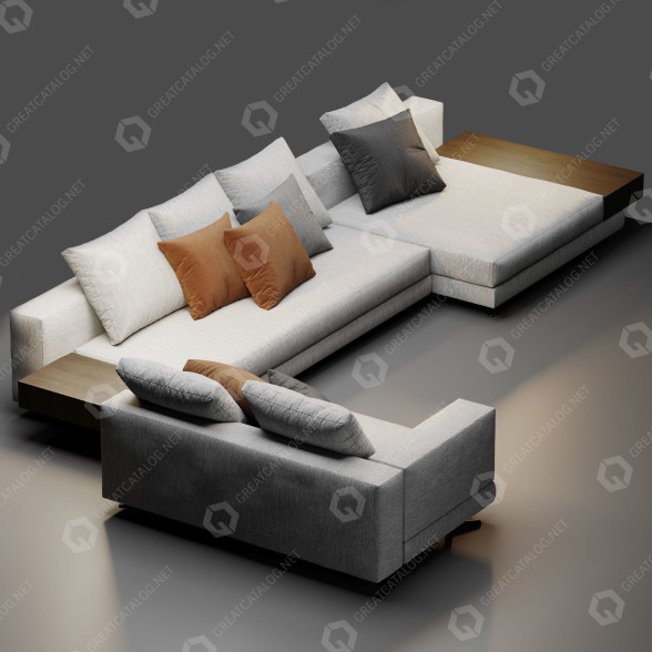 Sofa Minotti White 3D-Modell