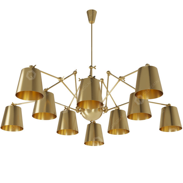 Lustre Pikart Lights Spider 10 Brass Edition modèle 3D