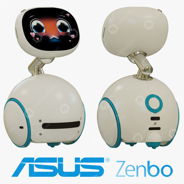 Asystent robota Asus Zenbo model 3D