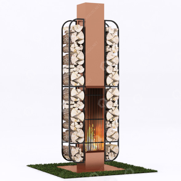Kominek na drewno Thor model 3D