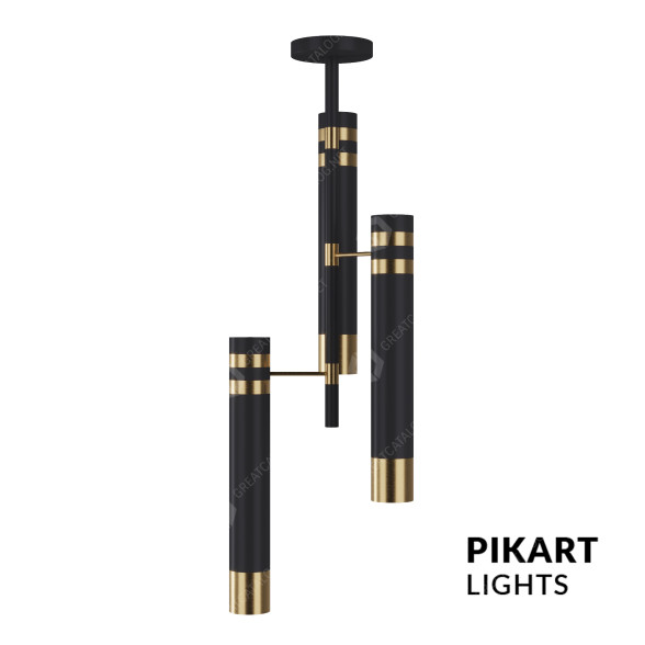 Люстра Pikart Lights Level Lamp V3 Black&Brass 3D модель