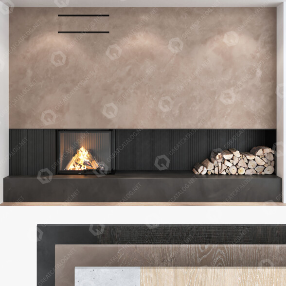 Дровяной камин Romotop Decorative Wall Set 06 3D модель