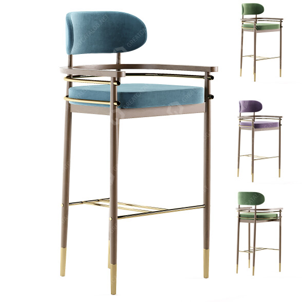 Taburete de bar Alva Musa Hopper Modelo 3D