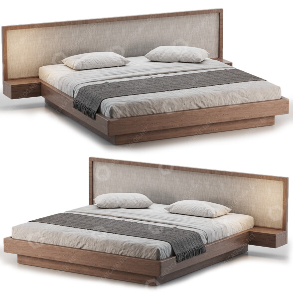 Bed and Bedside Tables Emmanuelle Simon Samba 2 3D model