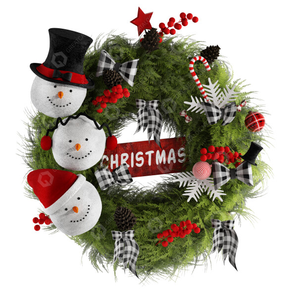Вінок Decorative Snowman Christmas Set 3D модель