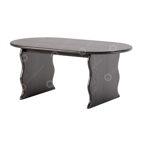 Tabelle Bubuland Home Wave Hardwood Oval 3D-Modell