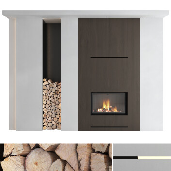 Дров'яний камін Decorative Wall Set 21