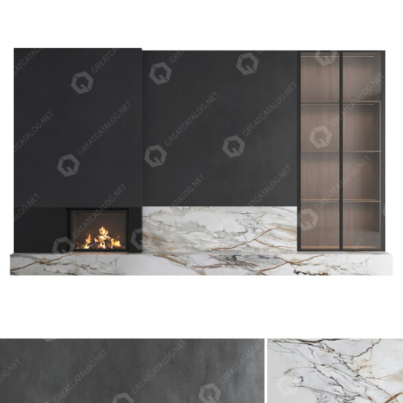 Holzkamin Romotop Decorative Wall Sset 37 3D-Modell