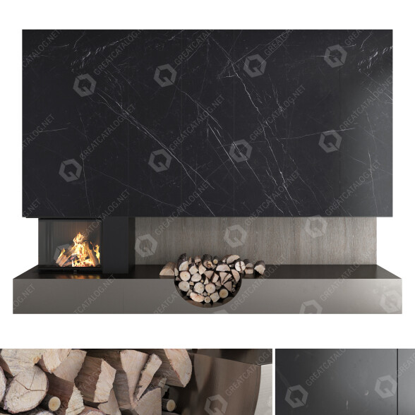 Дровяной камин Romotop Decorative Wall Set 38 3D модель