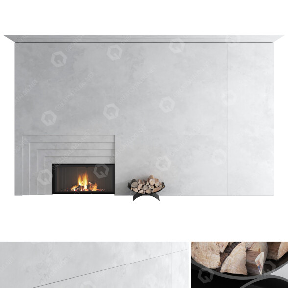 Дров'яний камін Romotop Decorative Wall Set 42 3D модель