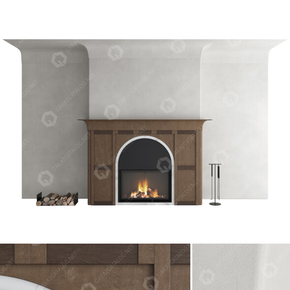 Дров'яний камін Romotop Decorative Wall Set 45 3D модель