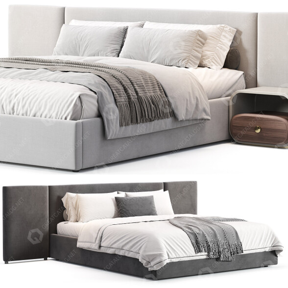 Ліжко та тумбочка West Elm Haven Wide 3D модель