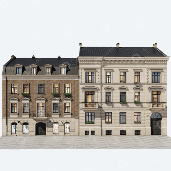 Будинки Facades Vol 3 Classical Style 3D модель