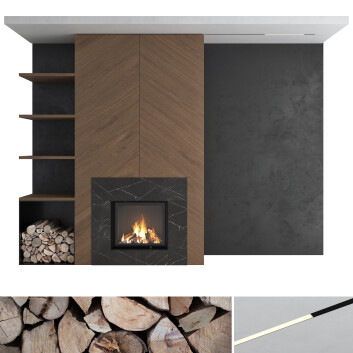 Дров'яний камін Romotop Decorative Wall Set 28