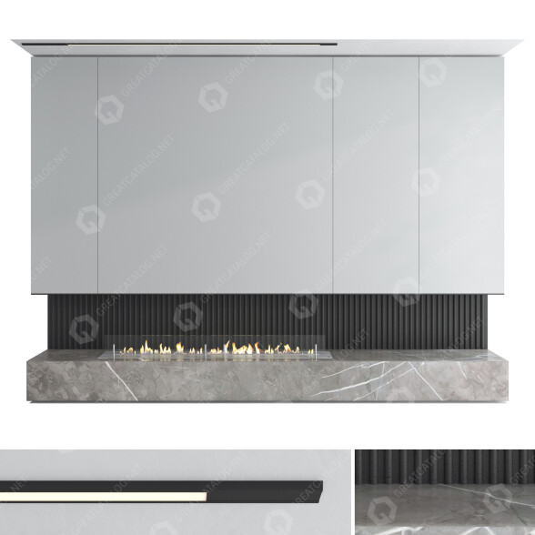 Биокамин Romotop Decorative Wall Set 33 3D модель