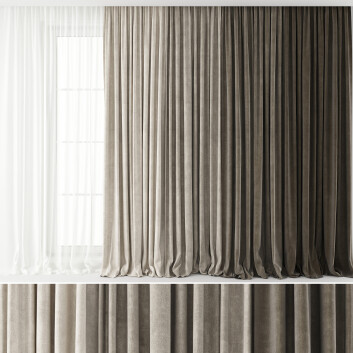 Штори Long Set 01 3D модель