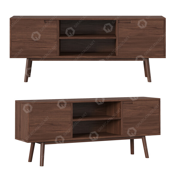 ТВ тумба Adair Solid Wood by Walker Edison 3D модель