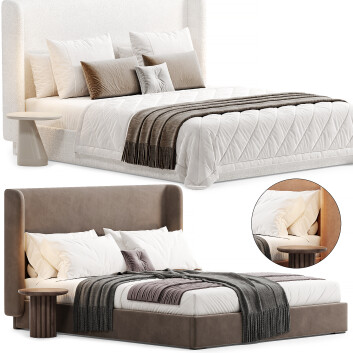 Bed and Bedside Tables  Restore by Highfashionhome 3D model