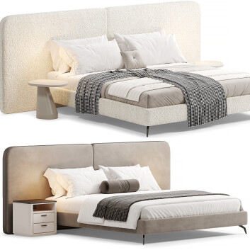 Bed and Bedside Tables  Evanyrouse Selli 3D model