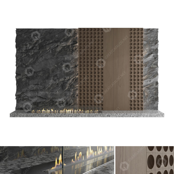 Біокамін Planika Decorative Wall Set 57 3D модель