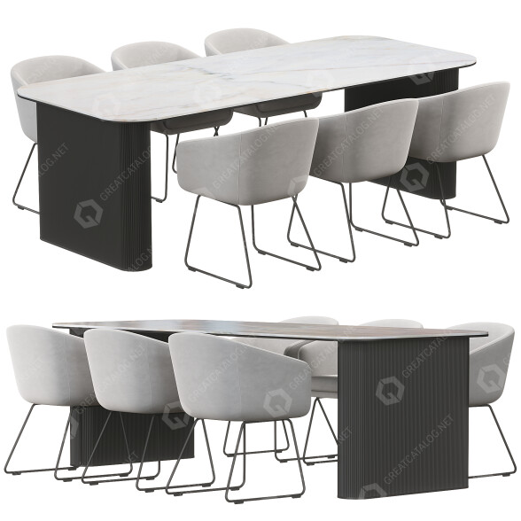 Table et chaises Westwing Juri modèle 3D