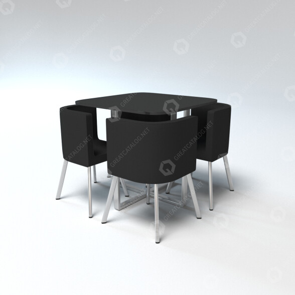 Стіл та стільці Top Modern Rectangular 3D модель