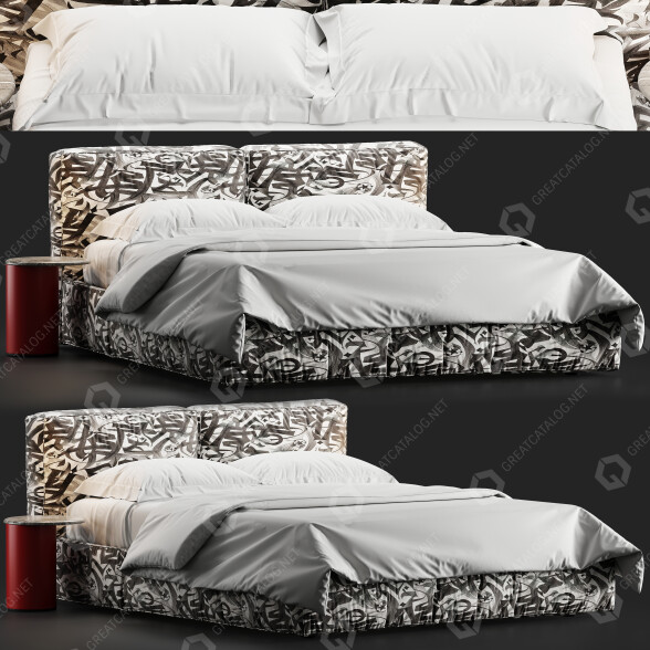 Lit et tables de chevet Kico Amore Vol 2 modèle 3D