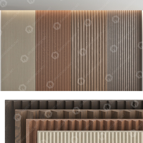 Стінові панелі Wood Set 6 3D модель